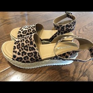 Soda leopard platform sandals